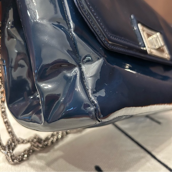 Chanel Patent leather navy mademoiselle turn lock bag 2008-2009 Karl lagerfeld - Picture 8 of 16